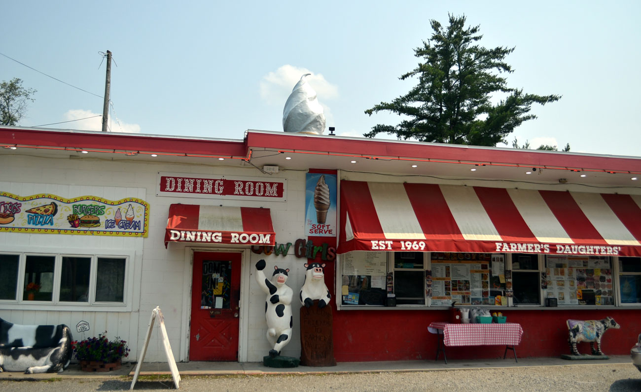 front of shop